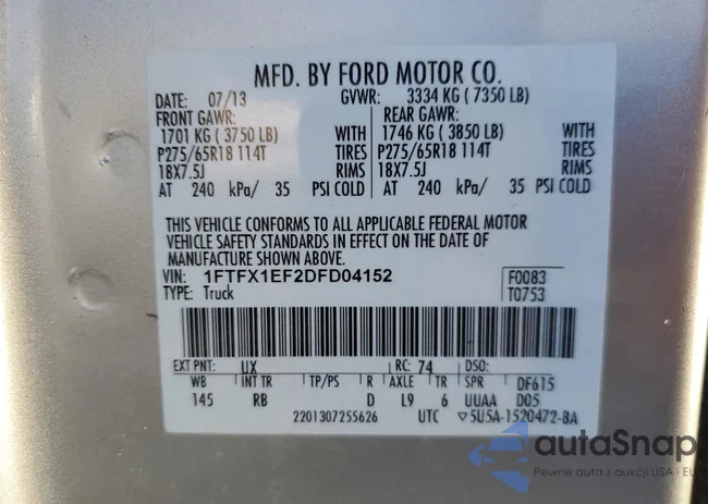 1FTFX1EF2DFD04152: 42756745