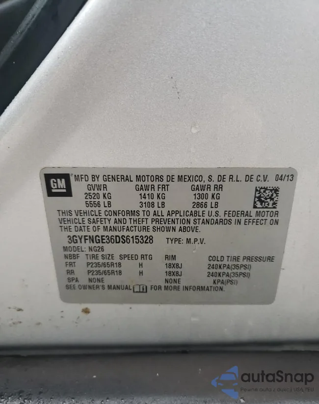 3GYFNGE36DS615328: 43555185