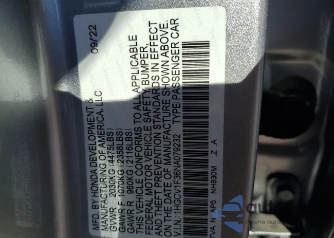 1HGCV1F36NA079232: 87645415