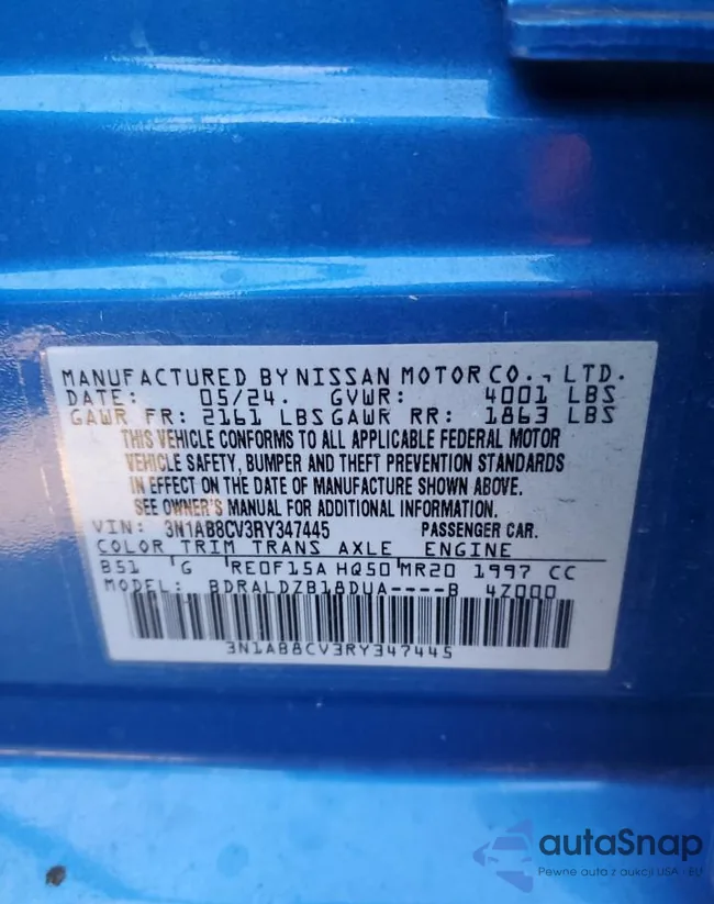 3N1AB8CV3RY347445: 42220645