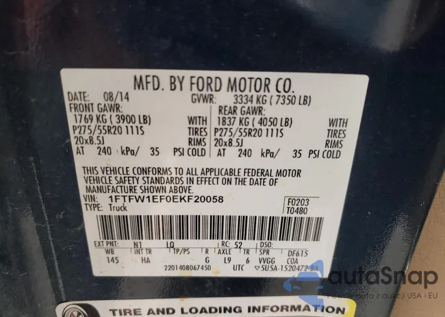 1FTFW1EF0EKF20058: 41908015