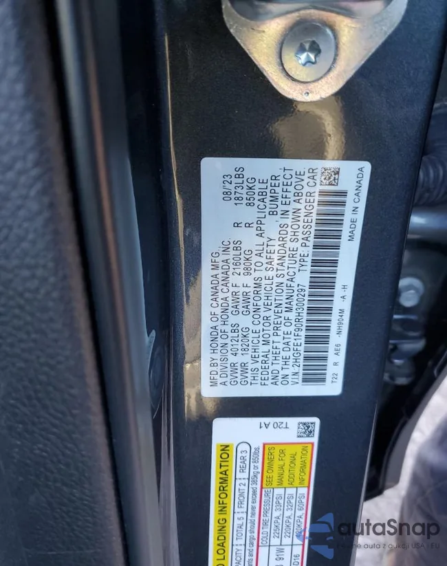 2HGFE1F90RH300297: 41730015