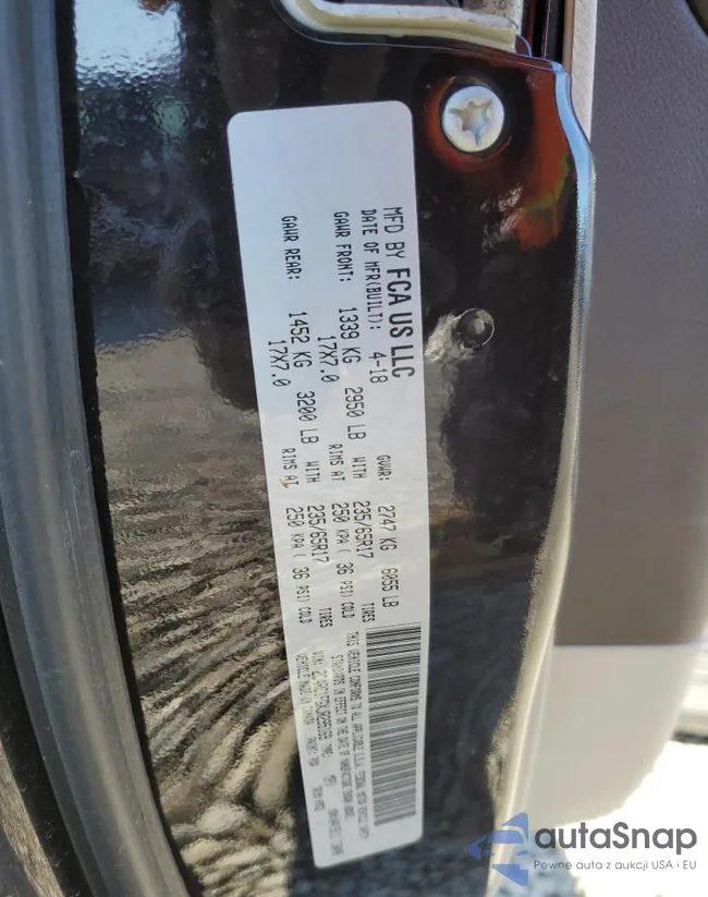 2C4RC1FGXJR295169: 86546844