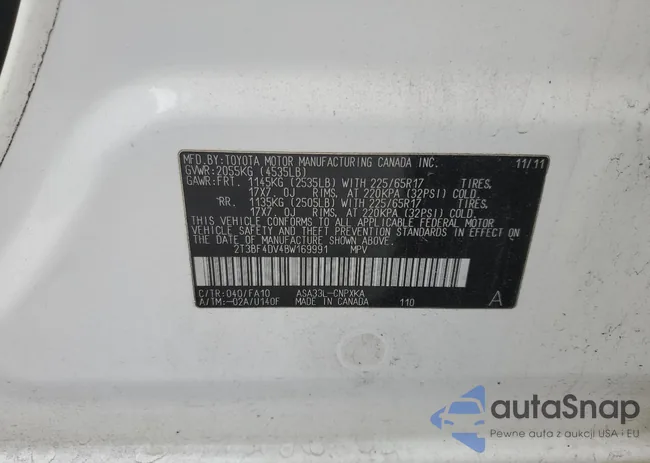 2T3BF4DV4BW169991: 89245865