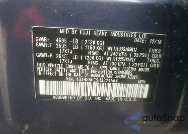 4S4BSAFC9H3324564: 74792995