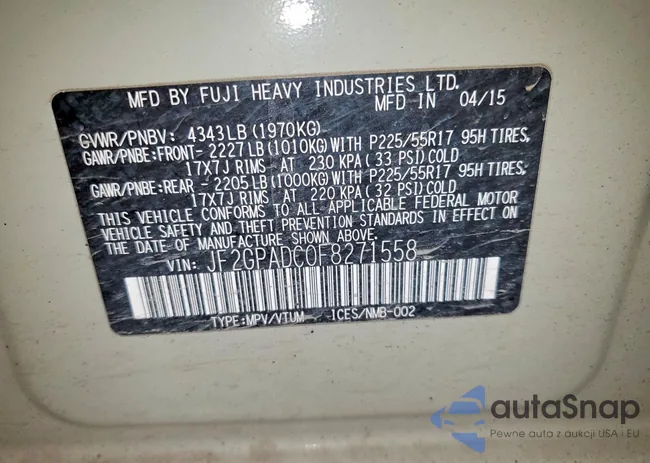 JF2GPADC0F8271558: 74272325