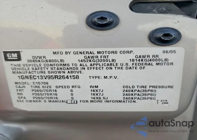 1GNEC13V95R264158: 72905515