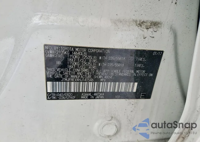 JTMJFREVXHJ141546: 98644845