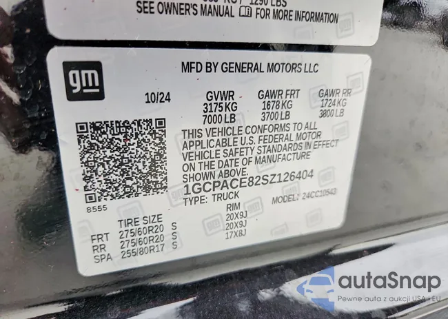 1GCPACE82SZ126404: 99994435