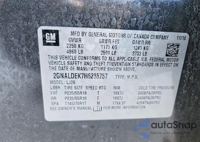 2GNALDEK7H6238757: 73090155