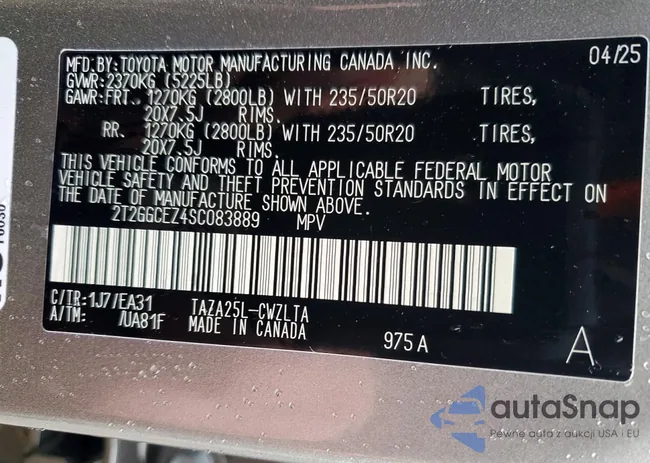 2T2GGCEZ4SC083889: 98595665