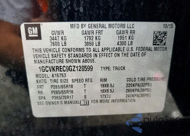 1GCVKREC9GZ120599: 72454075