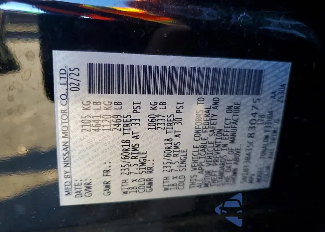 5N1BT3BA3SC830475: 73687595