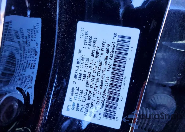 1HGCR2F99HA161894: 98473825