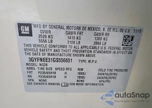 3GYFNEE31GS556651: 98618865