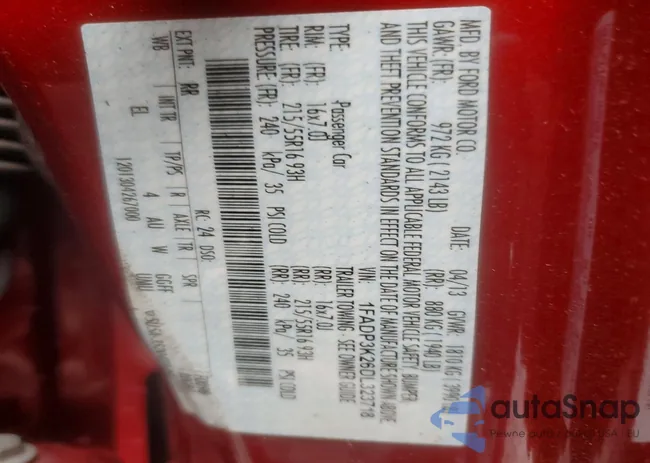 1FADP3K26DL323718: 74636105