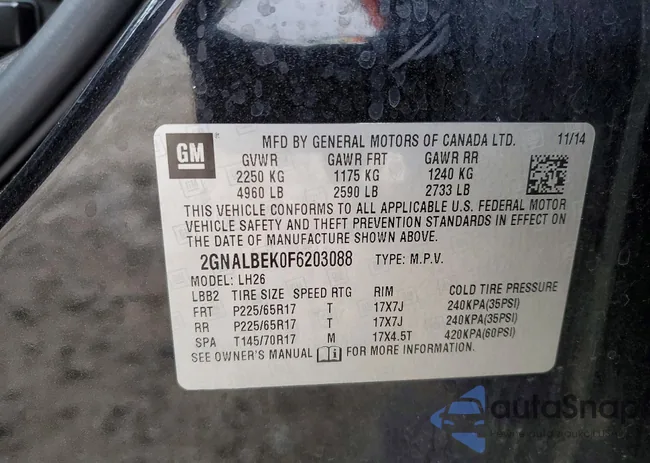 2GNALBEK0F6203088: 73360415