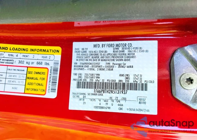 1FA6P8TH2N5131937: 98496775