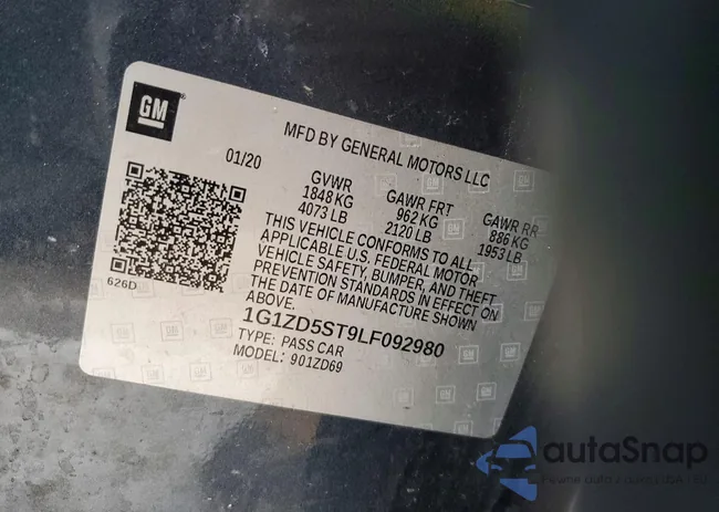 1G1ZD5ST9LF092980: 72138885