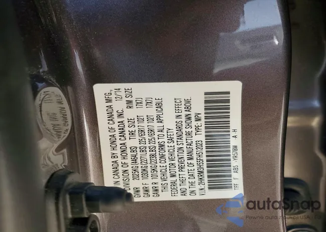 2HKRM3H55FH512023: 74826105