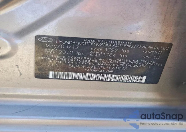 5NPDH4AEXDH174646: 73837765