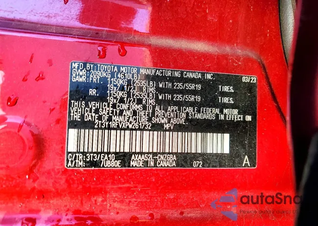 2T3Y1RFVXPW261732: 73051435