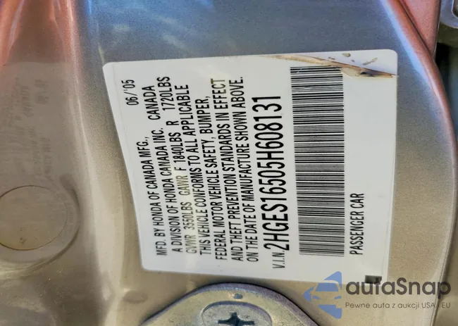 2HGES16505H608131: 73082585