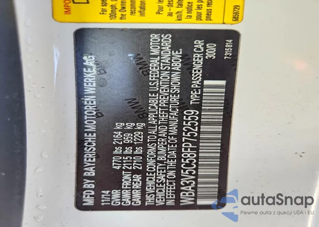 WBA3V5C58FP752559: 74897235