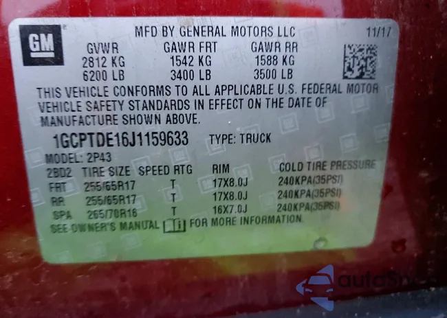 1GCPTDE16J1159633: 72352335