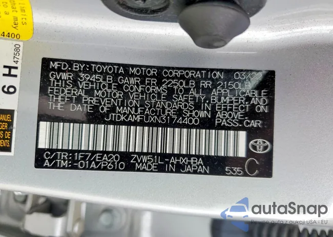 JTDKAMFUXN3174400: 98419975