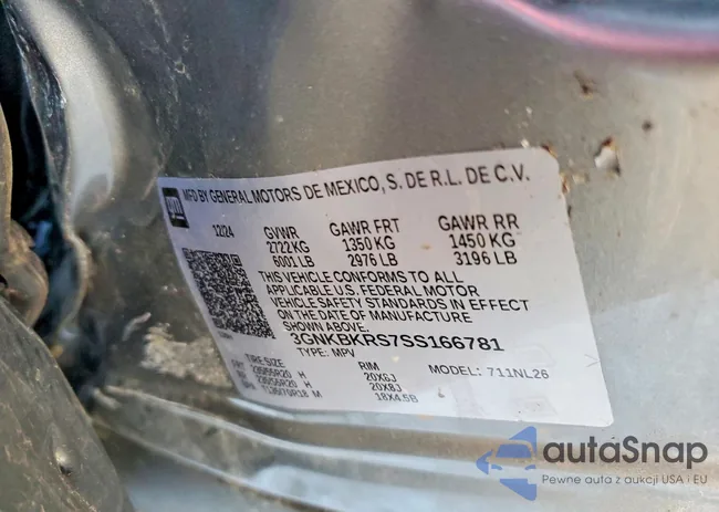 3GNKBKRS7SS166781: 98906265