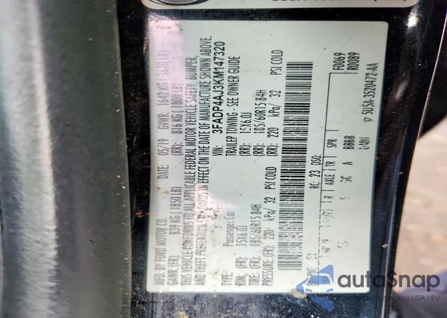 3FADP4AJ3KM147320: 72702385