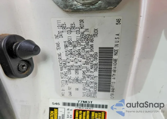 5TFNX4CN3CX011179: 99109745