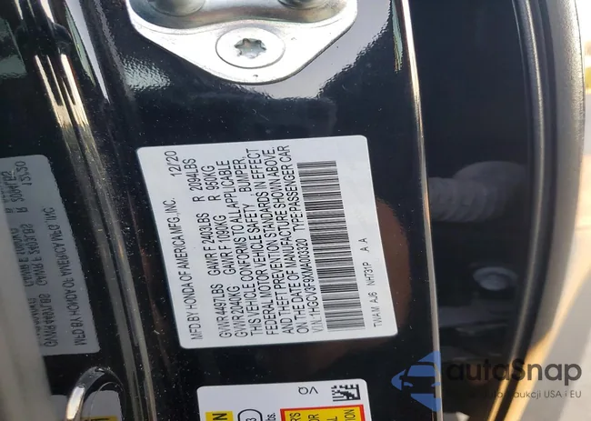 1HGCV3F9XMA003320: 73532535