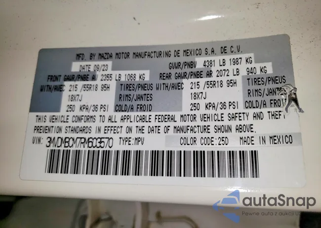 3MVDMBCM7RM603570: 73591605