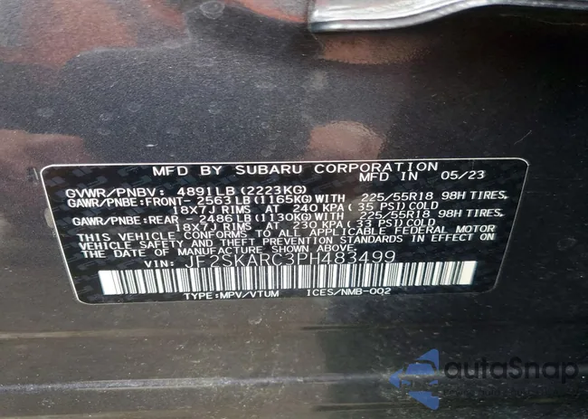 JF2SKARC3PH483499: 72109725