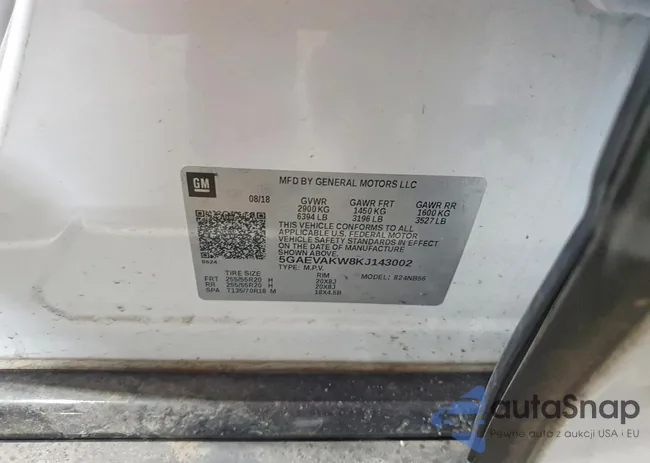 5GAEVAKW8KJ143002: 99504475