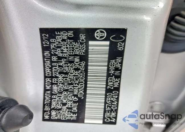 JTDKN3DUXD5574946: 75001395