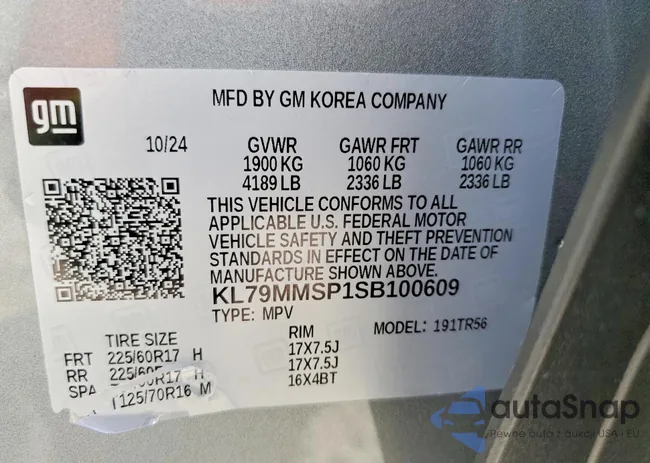 KL79MMSP1SB100609: 73003255