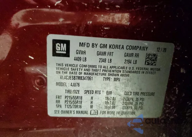 KL4CJESB7MB347061: 73431455