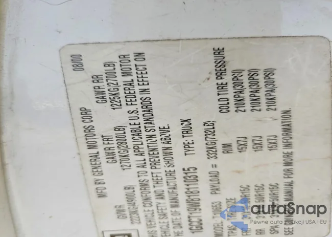 1GCCT19W818110315: 99339495