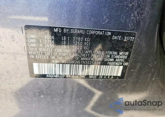 4S3BWGN67N3025626: 99299635