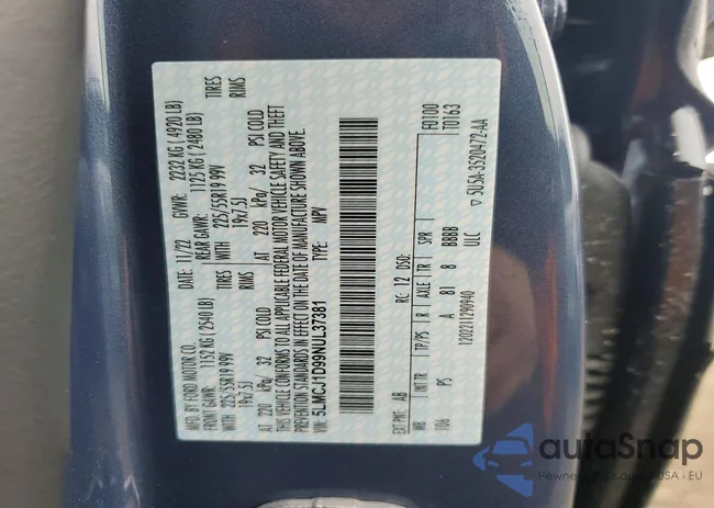 5LMCJ1D99NUL37381: 99594595