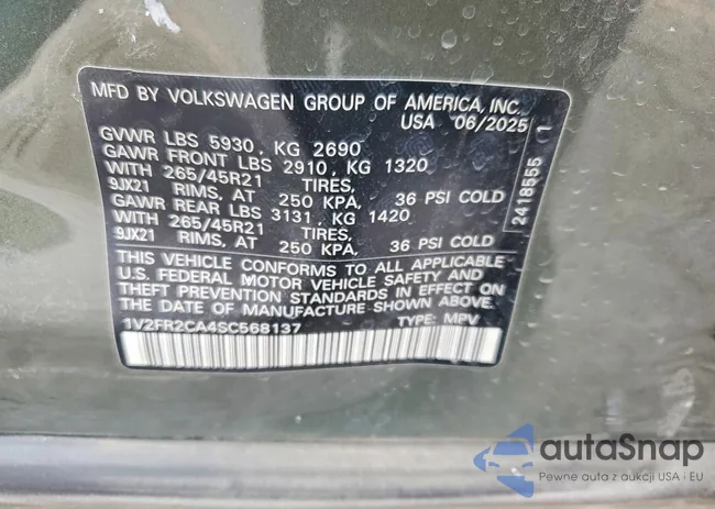 1V2FR2CA4SC568137: 99173535