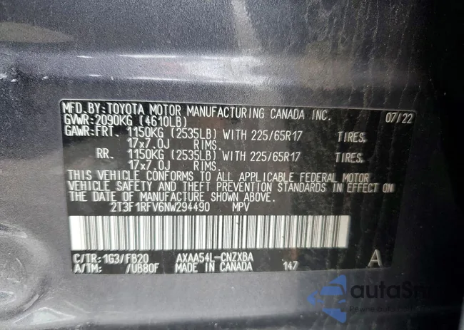 2T3F1RFV6NW294490: 73528965