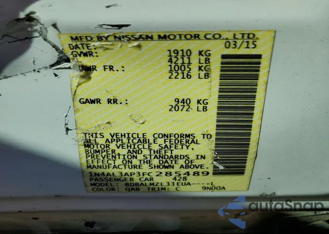 1N4AL3AP3FC285489: 97889455