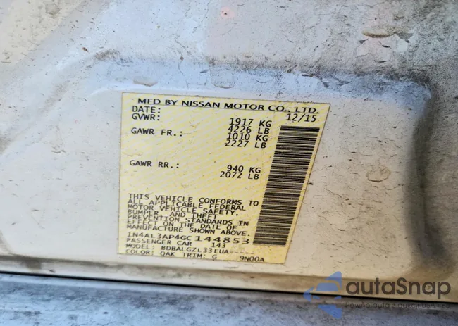 1N4AL3AP4GC144853: 98965875