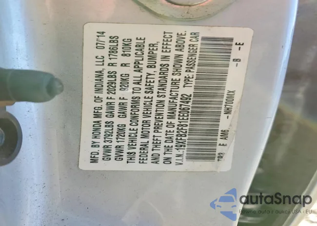 19XFB2F81EE067492: 98950445