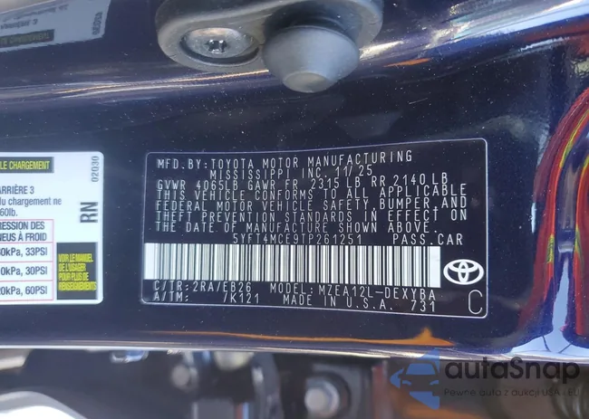 5YFT4MCE9TP261251: 74649875