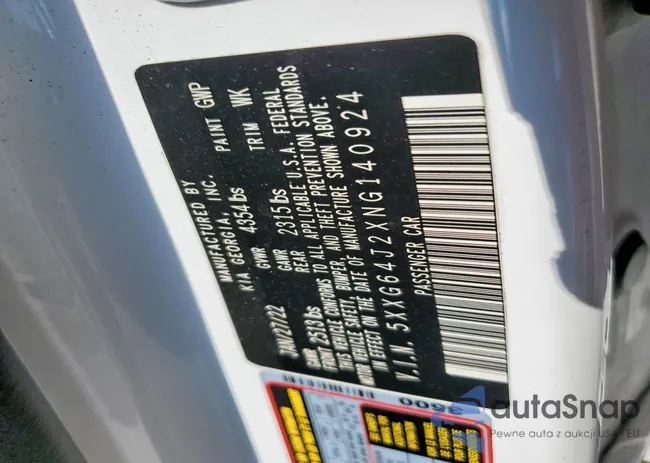 5XXG64J2XNG140924: 98261215